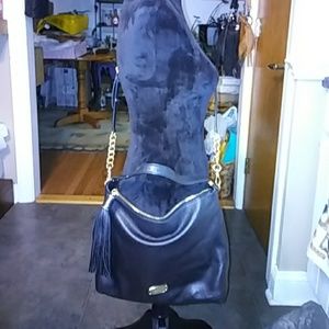 Michael Kors black leather satchel